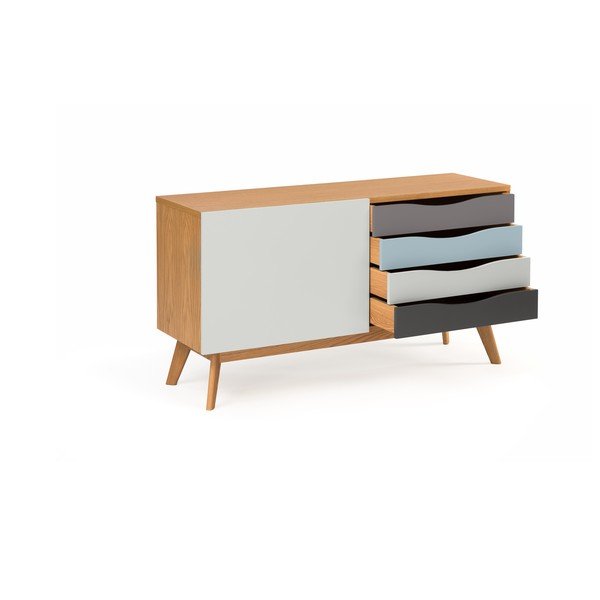 Komoda s modrými a sivými zásuvkami Woodman Avon-image-3