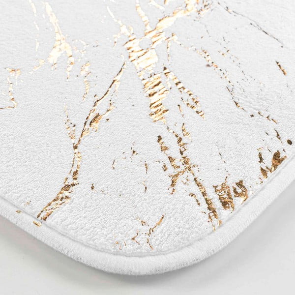 Biela/v zlatej farbe kúpeľňová predložka 45x75 cm Aquamarbre – douceur d'intérieur-image-3