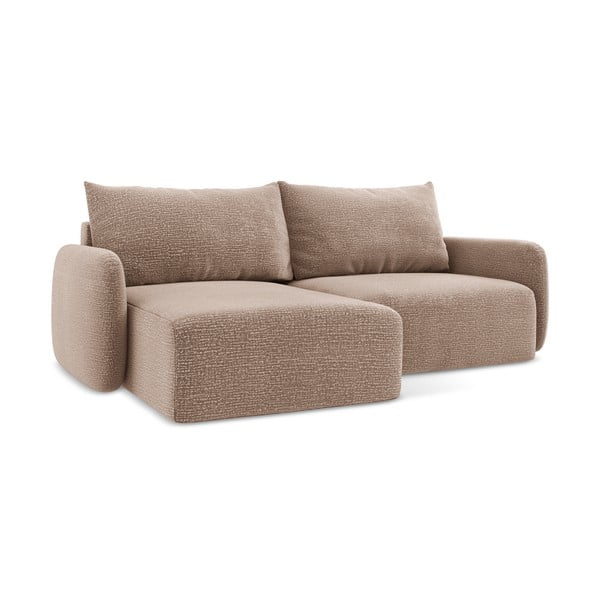 Svetlohnedá rozkladacia/s úložným priestorom rohová pohovka (ľavý roh) Kalena – Makamii-image-1