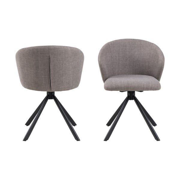 Sivé čalúnené jedálenské kreslá v súprave 2 ks Pippa – Actona-image-2