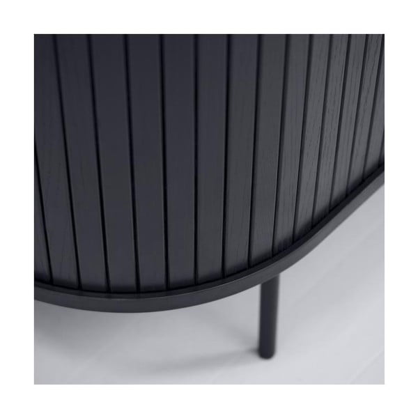 Čierny TV stolík v dekore duba 56x180 cm Nola – Unique Furniture-image-2