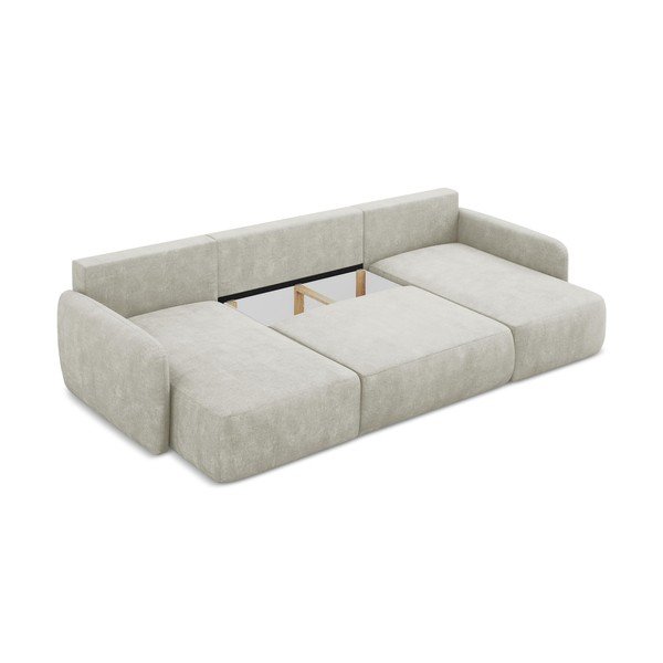 Krémová ženilková rozkladacia/s úložným priestorom rohová pohovka (do tvaru "U") Lilo – Makamii-image-3