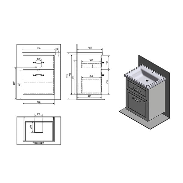 Biela závesná skrinka bez umývadla 57x72,5 cm Favolo – Sapho-image-3