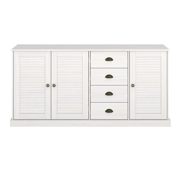 Biela komoda z borovicového dreva 166x80x38 cm Edith – Støraa