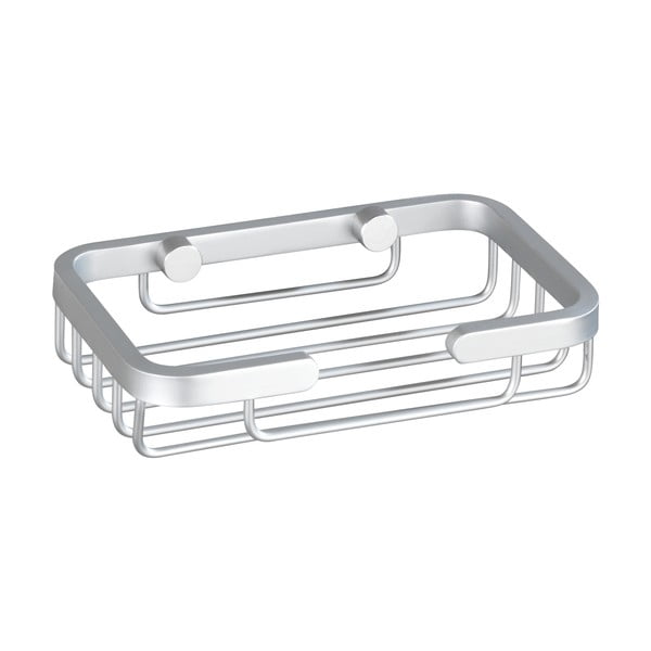 Nástenná nádobka na mydlo v striebornej farbe Wenko Gomo-image-2