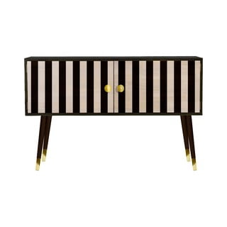 Komoda z masívneho borovicového dreva Velvet Atelier Au Cafe Golden Black Strips