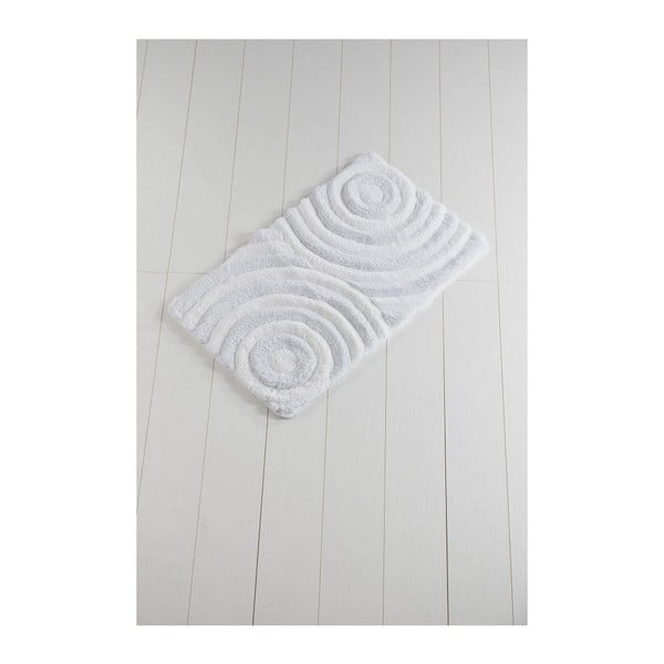 Biela kúpeľňová predložka Confetti Bathmats Wave White, 60 x 100 cm
