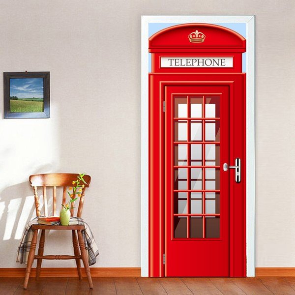 Tapeta na dvere Walplus UK Telephone Booth, 88 × 200 cm-image-4
