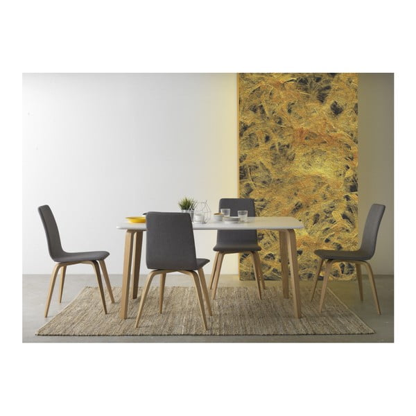 Sada 4 drevených čalúnených jedálenských stoličiek Geese-image-1