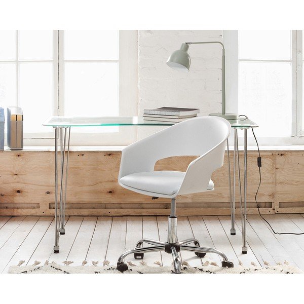 Pracovný stôl so sklenenou doskou 60x120 cm Rondo – Bizzotto-image-1