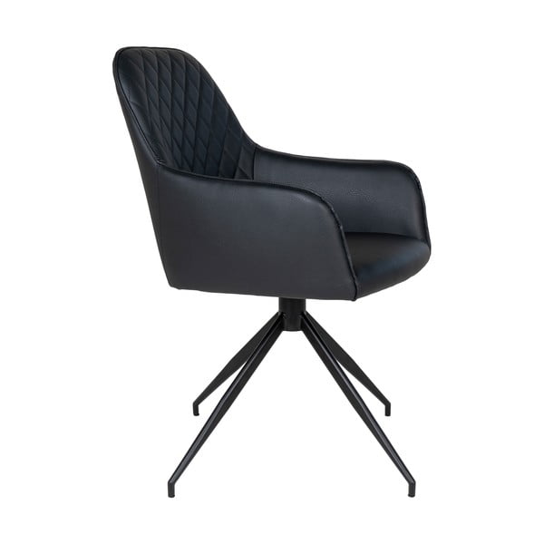 Čierne čalúnené jedálenské kreslo Harbo – House Nordic-image-3