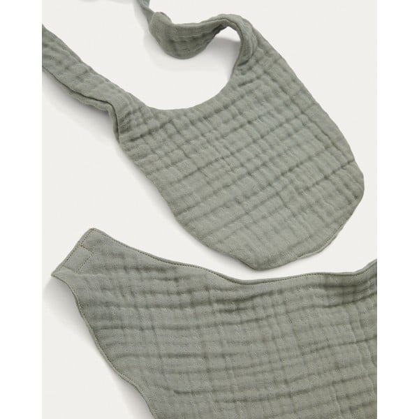 Zelené mušelínové podbradníky v súprave 2 ks Prune – Kave Home-image-3