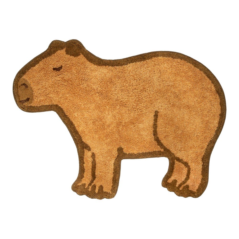 E-shop Hnedý bavlnený detský koberec 52x68 cm Capybara – Sass & Belle