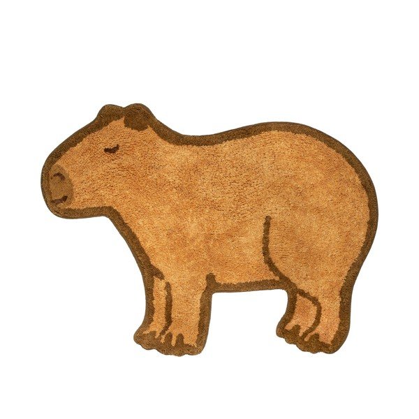 Hnedý bavlnený detský koberec 52x68 cm Capybara – Sass & Belle
