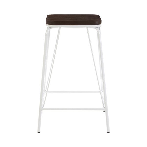 Biela/v tmavo prírodnej farbe stolička z brestového dreva District – Premier Housewares-image-2