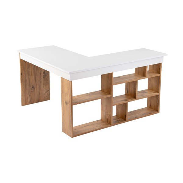 Pracovný stôl v dekore borovice 120x130 cm Vesper – Kalune Design