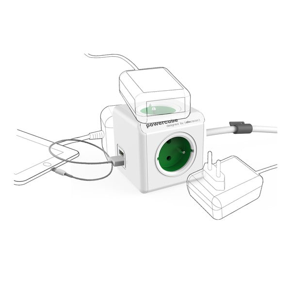Rozbočovacia zásuvka PowerCube Extended USB – Cubenest-image-2