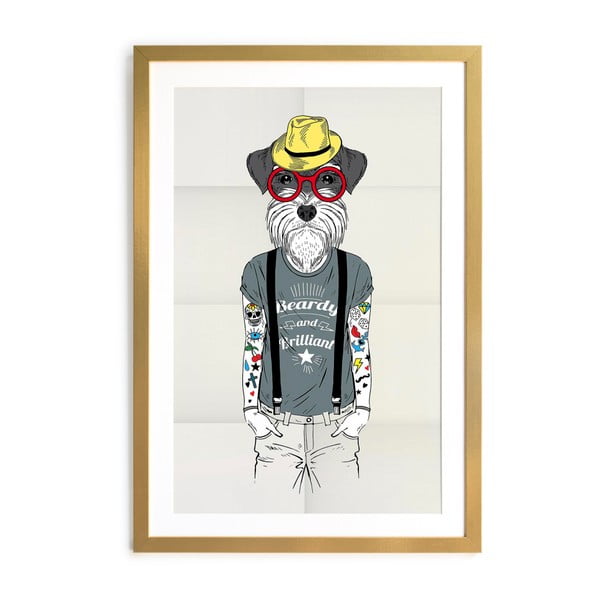 Obraz Little Nice Things Hipster Dog, 65 x 45 cm