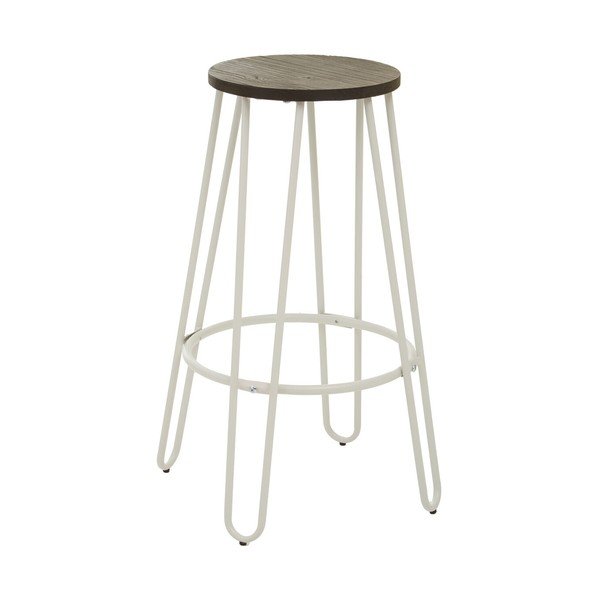 Biela/v prírodnej farbe barová stolička z brestového dreva (výška sedadla 75 cm) District – Premier Housewares