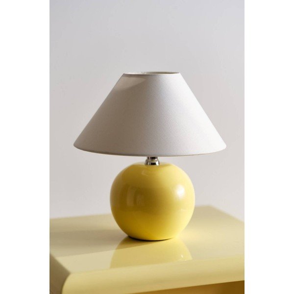 Žltá/krémovobiela keramická stolová lampa (výška  29 cm) Karamell – Jotex-image-2