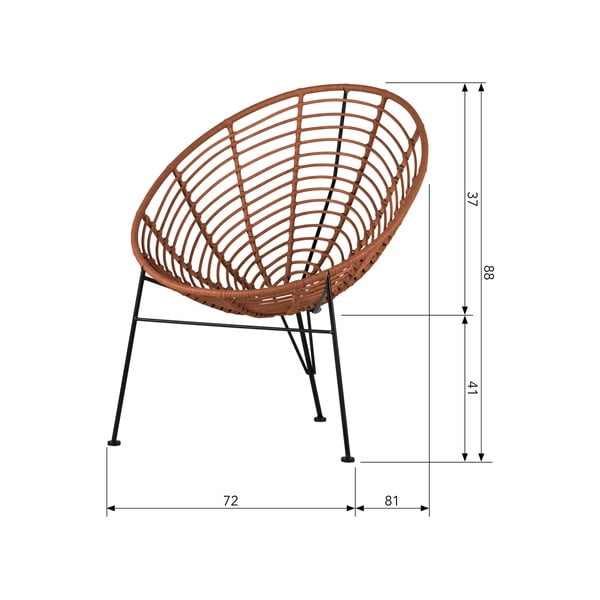 Červené kreslo WOOOD Jane-image-4