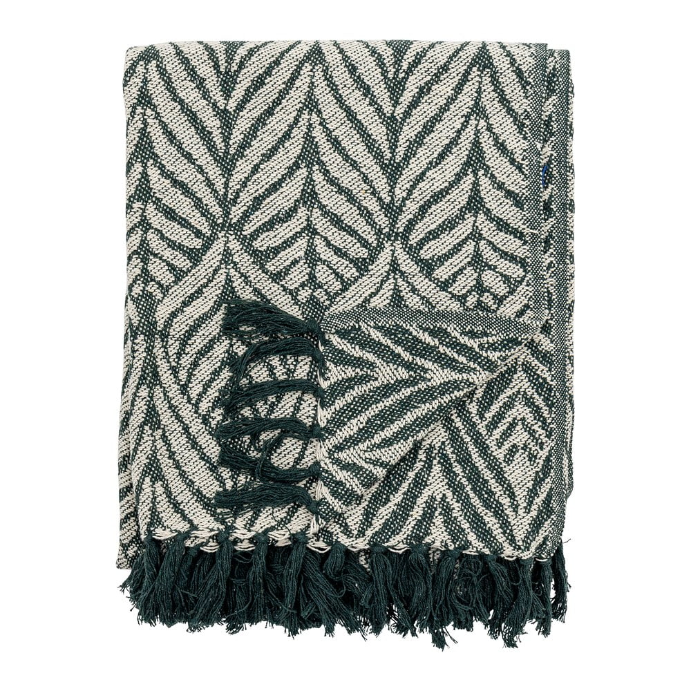 E-shop Zelená/béžová deka z recyklovanej bavlny 130x160 cm Ugento – Bloomingville