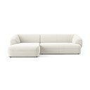 Biela zamatová rohová pohovka (ľavý roh) Moana – Makamii