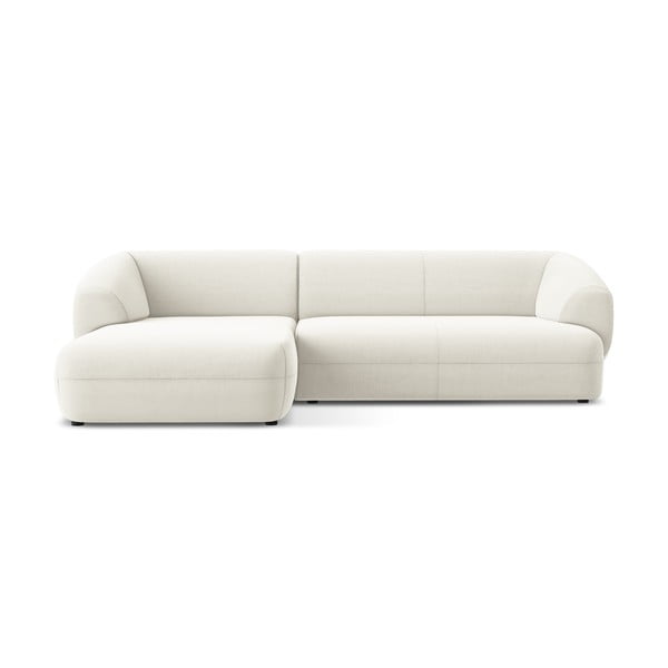 Biela zamatová rohová pohovka (ľavý roh) Moana – Makamii