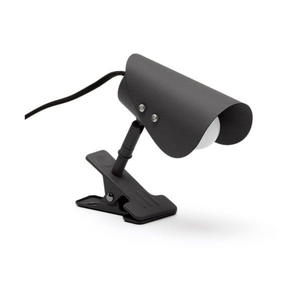Čierna kovová stolová lampa s klipom (výška  16 cm) Jula – Kave Home
