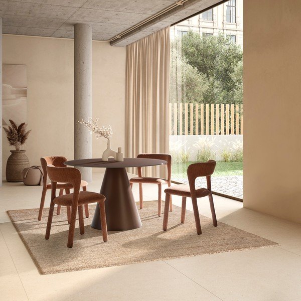 Okrúhly jedálenský stôl so sklenenou doskou ø 120 cm Vida – MOME-image-1