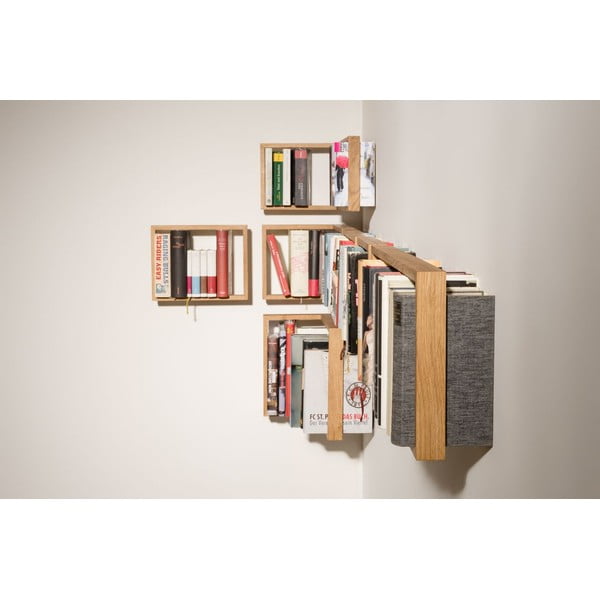 Polica na knihy z dubového dreva das kleine b b6, výška 25 cm-image-4