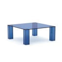 Modrý sklenený konferenčný stolík 85x85 cm Adularia – Kave Home