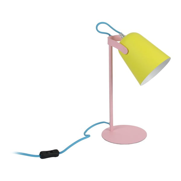 Žlto-ružová stolová lampa s modrým káblom Le Studio Mezzo