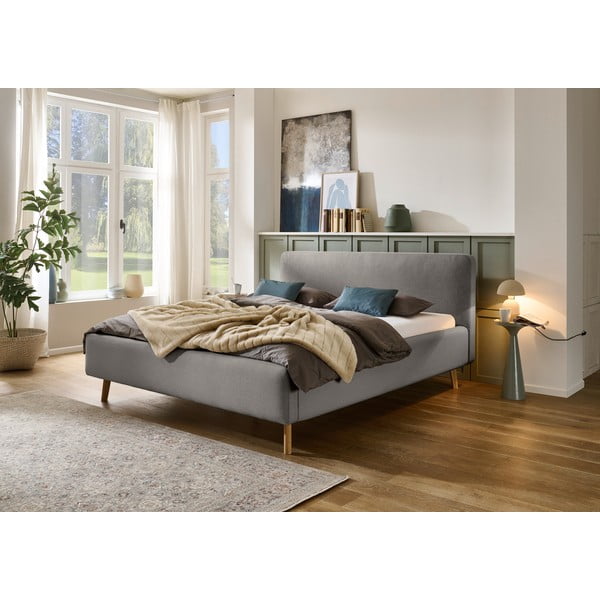 Sivá čalúnená jednolôžková posteľ bez roštu 120x200 cm Mattis – Meise Möbel-image-1