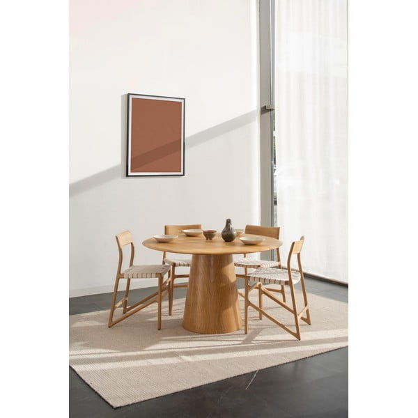 Jedálenská stolička z masívneho dubového dreva s bielym sedadlom Gazzda Fawn-image-2