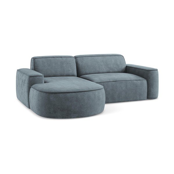 Sivomodrá ženilková rohová pohovka (ľavý roh/s leňoškou) Omao – Makamii-image-4