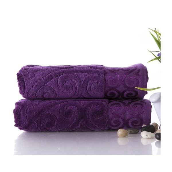 Sada 2 uterákov Hanzade Purple, 50x90 cm