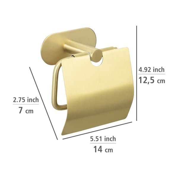 Samodržiaci držiak na toaletný papier z nerezovej ocele Orea Gold – Wenko-image-4