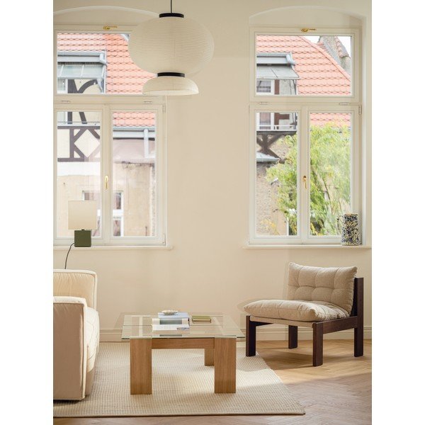 Konferenčný stolík so sklenenou doskou v prírodnej farbe 86x132 cm Naiko – noo.ma-image-2