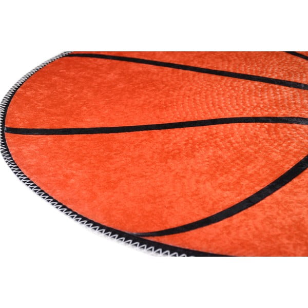 Oranžový prateľný detský koberec ø120 cm Basketball – Vitaus-image-2