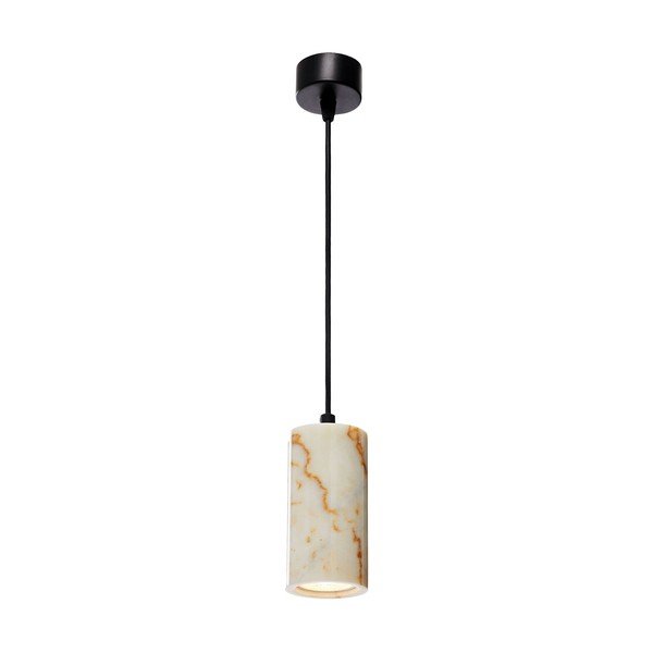 Krémovobiele závesné svietidlo s mramorovým tienidlom ø 6,5 cm Selma – Opviq lights