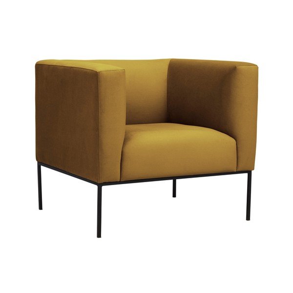 Žlté zamatové kreslo Windsor & Co Sofas Neptune-image-2
