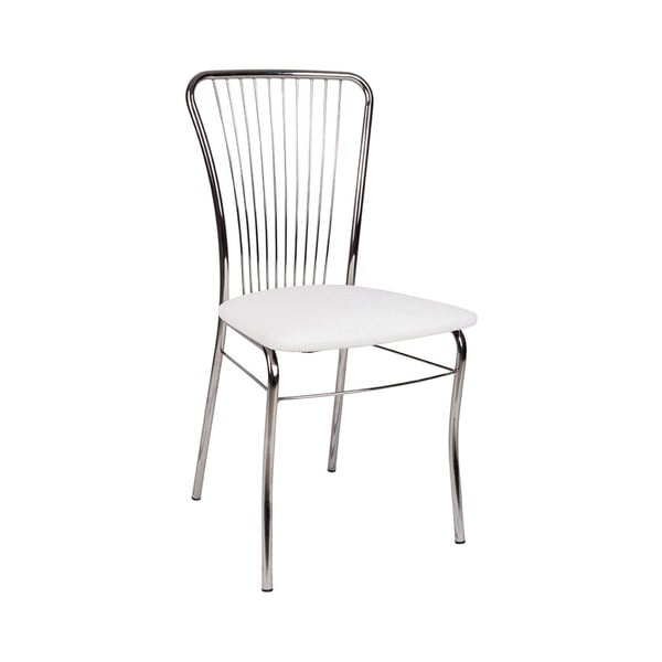 Biela jedálenská stolička s poťahom z eko kože Evergreen Houso Dinner