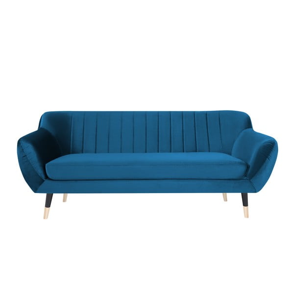 Modrá pohovka s čiernymi nohami Mazzini Sofas Benito, 188 cm