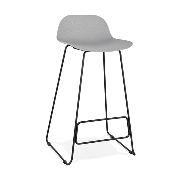 Sivá barová stolička s čiernymi nohami Kokoon Slade, výška sedu 76 cm