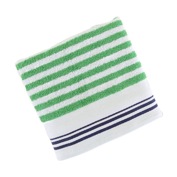 Zeleno-biely bavlnený uterák BHPC Cotton, 50x100 cm