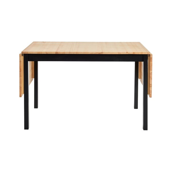 Borovicový rozkladací jedálenský stôl s čiernou konštrukciou Bonami Essentials Brisbane, 120 (200) x 70 cm-image-1