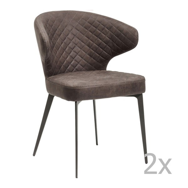 Sada 2 tmavosivých stoličiek Kare Design Amsterdam Grey
