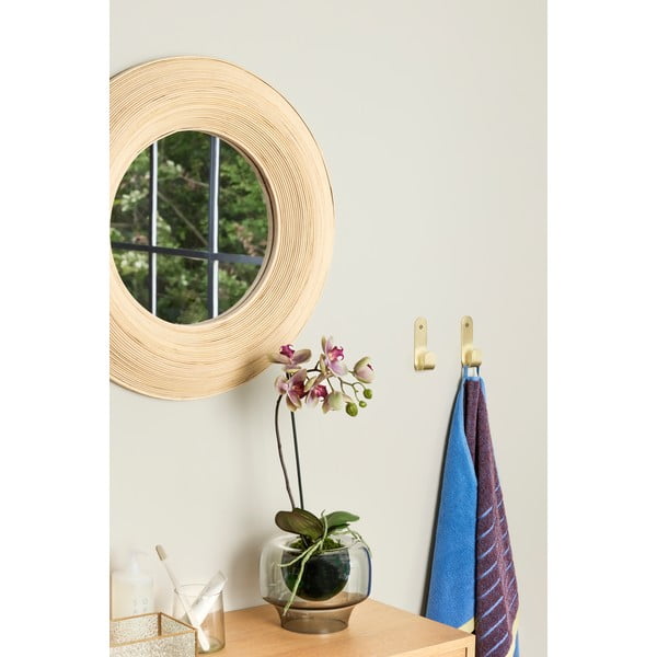 Nástenné zrkadlo s bambusovým rámom ø 60 cm Blush – Hübsch-image-1