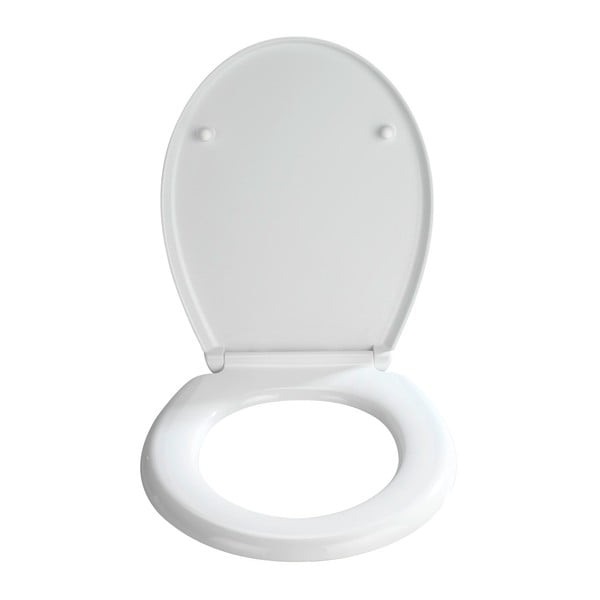 Biele WC sedadlo s jednoduchým zatváraním Wenko Bilbao, 44,5 x 37 cm-image-1